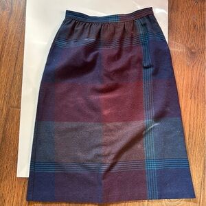 Vintage Bobbie Brooks Berry and Blue Plaid Pencil Skirt
